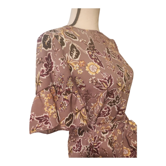 SHEIN Purple Floral A-line Ruffle Dress with Detachable Belt Size S - Picture 7 of 8